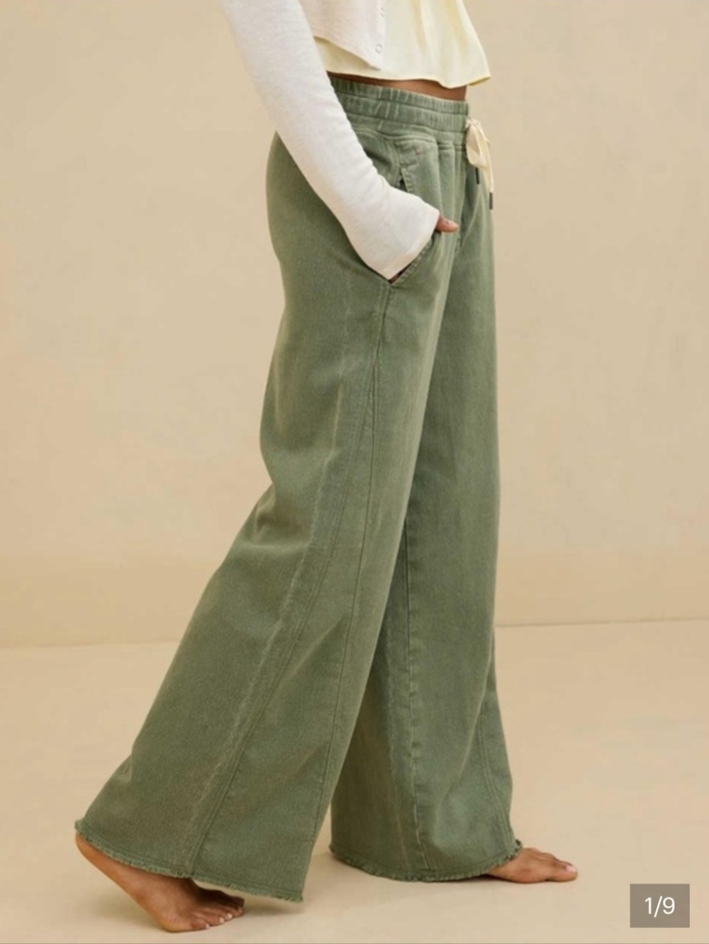 Aerie - Olive Green Drawstring Soft Landing Pants -xs